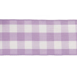 Lilac and Bright White Gingham Woven Ribbon - 1.5"
