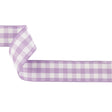 Lilac and Bright White Gingham Woven Ribbon - 1.5"