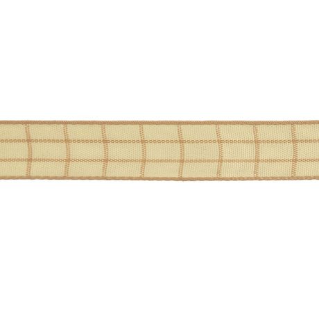 Mellow Buff and Ethereal Green Windowpane Check Woven Ribbon - 0.625"