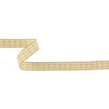 Mellow Buff and Ethereal Green Windowpane Check Woven Ribbon - 0.625"