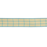 Baltic Sea and Ethereal Green Windowpane Check Woven Ribbon - 0.625"