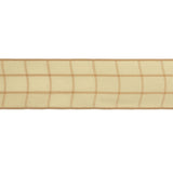Mellow Buff and Ethereal Green Windowpane Check Woven Ribbon - 1"