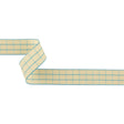 Baltic Sea and Ethereal Green Windowpane Check Woven Ribbon - 1"
