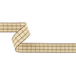 Burgundy and Ethereal Green Windowpane Check Woven Ribbon - 1"