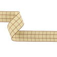 Brown and Ethereal Green Windowpane Check Woven Ribbon - 1.5"