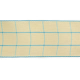 Baltic Sea and Ethereal Green Windowpane Check Woven Ribbon - 1.5"
