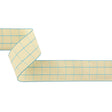 Baltic Sea and Ethereal Green Windowpane Check Woven Ribbon - 1.5"