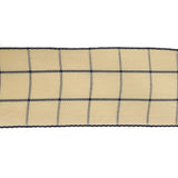 Navy and Ethereal Green Windowpane Check Woven Ribbon - 1.5"