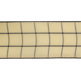 Black and Ethereal Green Windowpane Check Woven Ribbon - 1.5"