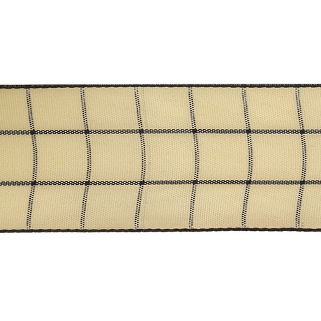 Black and Ethereal Green Windowpane Check Woven Ribbon - 1.5"