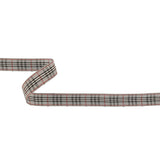 Gray, Black and Red Plaid Woven Ribbon - 0.625"