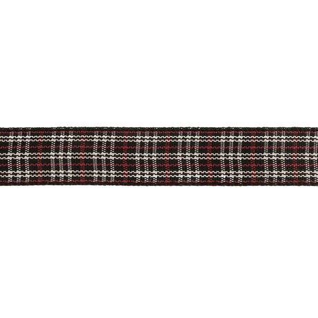 Meteorite, Red and White Plaid Woven Ribbon - 0.625"