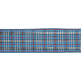 Blue, Red and White Plaid Woven Ribbon - 1"