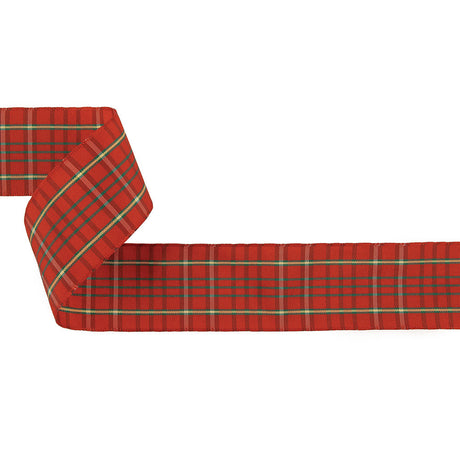 Red, Green, and Yellow Plaid Woven Ribbon - 1.5"