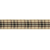 Vulcan, Brown and Vanilla Ice Plaid Woven Ribbon - 0.625"