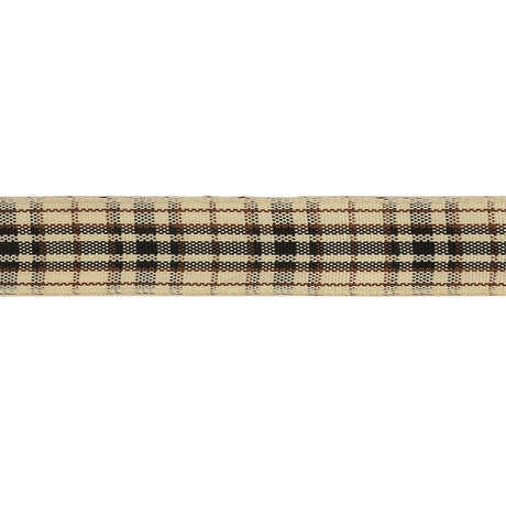 Vulcan, Brown and Vanilla Ice Plaid Woven Ribbon - 0.625"