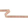 Baby Pink, Brown and Vanilla Ice Plaid Woven Ribbon - 0.625"