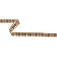 Burgundy, Brown and Vanilla Ice Plaid Woven Ribbon - 0.625"