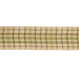 Sage, Brown and Vanilla Ice Plaid Woven Ribbon - 1"