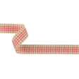 Bubblegum, Brown and Vanilla Ice Plaid Woven Ribbon - 1"
