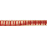 Red and White Rectangles Jacquard Ribbon - 0.375"