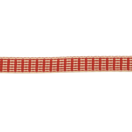 Red and White Rectangles Jacquard Ribbon - 0.375"