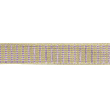 Lavender, Lemon, and Tofu Rectangles Jacquard Ribbon - 0.625"