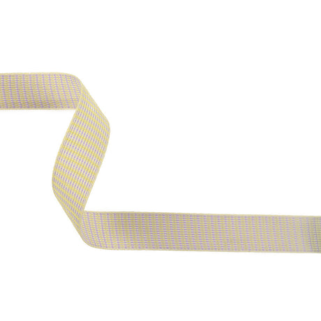 Lavender, Lemon and Tofu Rectangles Jacquard Ribbon - 1"