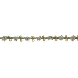 Cool Gray and Moss Chenille Floral Trim - 0.75"