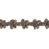 Heathered Charcoal and Latte Floral Chenille Trim - 0.625"