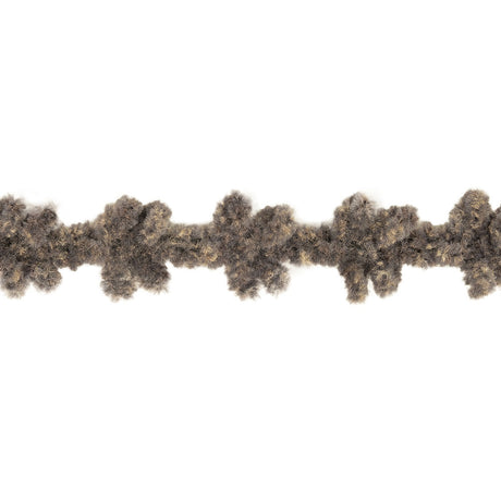Heathered Charcoal and Latte Floral Chenille Trim - 0.625"