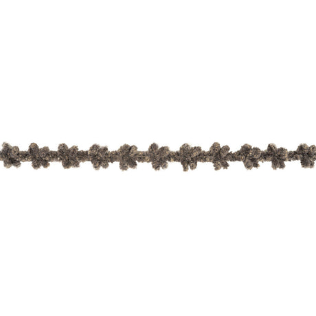 Heathered Charcoal and Latte Floral Chenille Trim - 0.625"