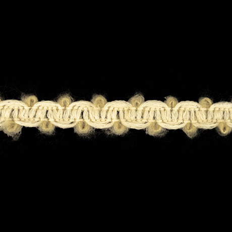 Travertine and Gardenia Fuzzy Braided Wool Blend Trim - 0.5"