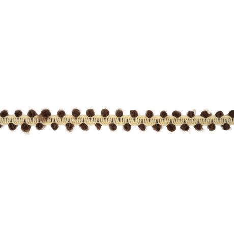 Chicory Coffee and Gardenia Fuzzy Braided Wool Blend Trim - 0.5"