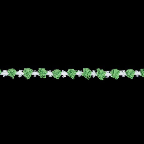 Shamrock and Lucent White Ribbon Flowers Trim - 0.5"