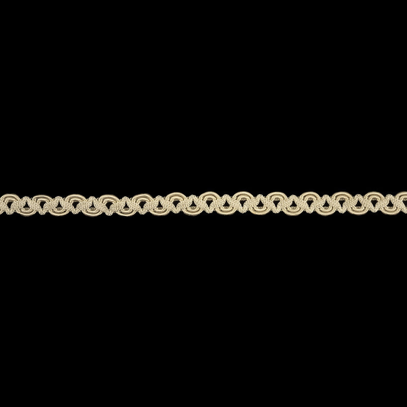 White Swan Waves and Zig Zags Gimp Braided Trim - 0.375"