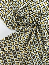 Viscose Geometric Print Beige Black