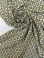 Viscose Geometric Print Beige Black