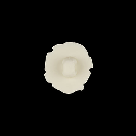 Italian White Abstract Floral Textured Shank Back Button - 24L/15mm