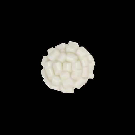 Italian White Abstract Floral Textured Shank Back Button - 24L/15mm
