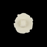 Italian White Abstract Floral Textured Shank Back Button - 30L/19mm