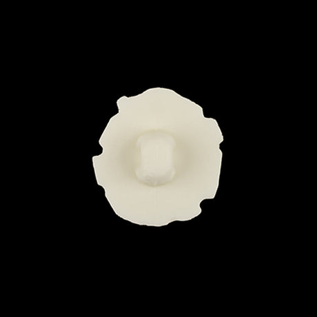 Italian White Abstract Floral Textured Shank Back Button - 30L/19mm
