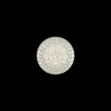 Italian White and Silver Tint Floral Textured Shank Back Button - 20L/12.5mm