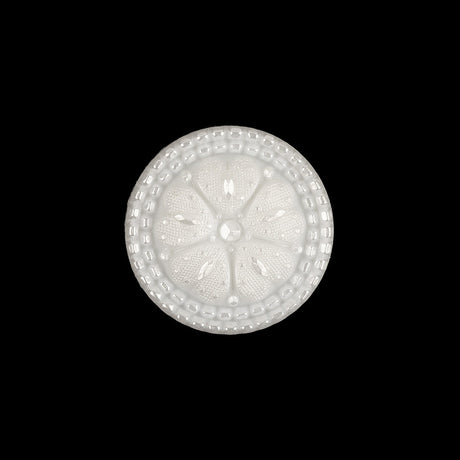Italian White and Silver Tint Textured Shank Back Button - 30L/19mm