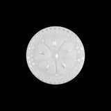Italian White and Silver Tint Textured Shank Back Button - 36L/23mm