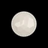 Italian White Faceted Decorative Shank Back Button - 36L/23mm