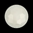 Italian White Faceted Decorative Shank Back Button - 44L/28mm