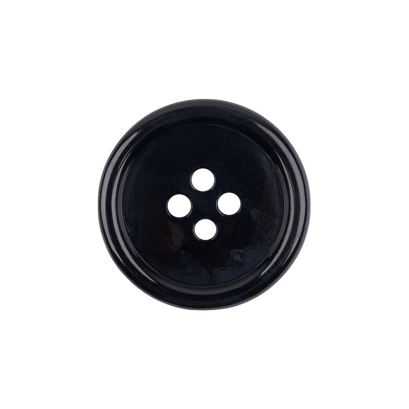 Black Shallow Plate 4-Hole Plastic Suit Button - 35L/22mm