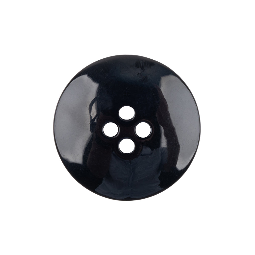 Black Shallow Plate 4-Hole Plastic Suit Button - 38L/24mm