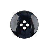 Black Shallow Plate 4-Hole Plastic Suit Button - 38L/24mm